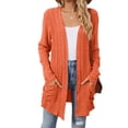 thumbnail image 2 of Gubotare Cardigans pour Femmes Légers à devant Ouvert Cardigans Décontractés Amples Chandail d'Automne 2025 avec Poches (Orange,P), 2 of 7