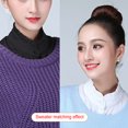 thumbnail image 2 of Wweixi Women Simple Design Solid Color False Collar Girls Formal Fake Half Shirt Decorative Detachable Lapel Accessory Pink Point, 2 of 6
