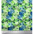 thumbnail image 1 of Soimoi Blue Poly Georgette Fabric Brush Stroke Abstract Print Sewing Fabric Yard 52 Inch Wide, 1 of 3