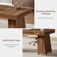 thumbnail image 5 of 55 Inches Home Office Desk, Mid-Century Modern Executive Desk, Wooden Computer Desk, 5 of 5