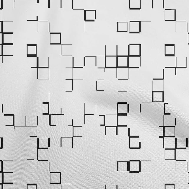 oneOone Cotton Poplin White Fabric Geometric Sewing Material Print Fabric By The Yard 42 Inch Wide