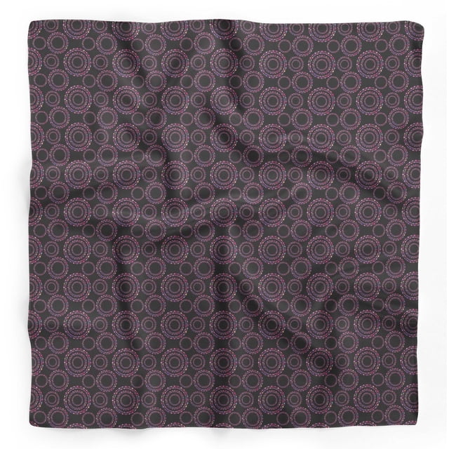 Bimba Black Dots & Circle Geometric Pure Silk Printed Head Bandanas Summer Neck Wrap Scarf 40 x 80 Inches
