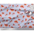 thumbnail image 3 of Soimoi Blue Velvet Fabric Text & Poppy Floral Print Fabric by the Yard 58 Inch Wide, 3 of 3