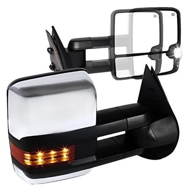Spec-D RMX-SIV07G2LEDH-P-ZM 07-13 Chevy Silverado Miroir de Remorquage - Puissance. Comprend des Miroirs Grand-Angle Télescopiques Étendus Manuels avec Verre Miroir Convexe en Dessous. design Multicolore avec Clignotants DEL Intégrés. la Longueur du Miroir Est d'Environ 20,5 Pouces Lorsqu'il Est Étendu et 17,5 Pouces Lorsqu'il Est Fermé. un Accessoire de Remorquage durable Convient aux Modèles Chevy Silverado 07-13.