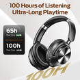 thumbnail image 3 of VEATOOL Hybrid Active Noise Cancelling Bluetooth Headphones,-56dB Bluetooth 6.0 Over Ear Wireless Headphones with 100H Playtime,Reduce Noise by Up to 95,Deep Bass, Memory Foam Earcups, 3 of 7