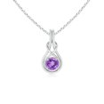 thumbnail image 1 of Angara Collier en Améthyste Naturelle - Pendentif Solitaire en Améthyste Ronde Nœud Infini en Platine pour Femmes, 1 of 8