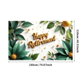 thumbnail image 2 of Happy Retirement Banner with Green Leaves Gold Balls and Stars Background Party Decoration for Retirement Parties Photo Backdrop Retirement Celebrations Decor Props, 2 of 3