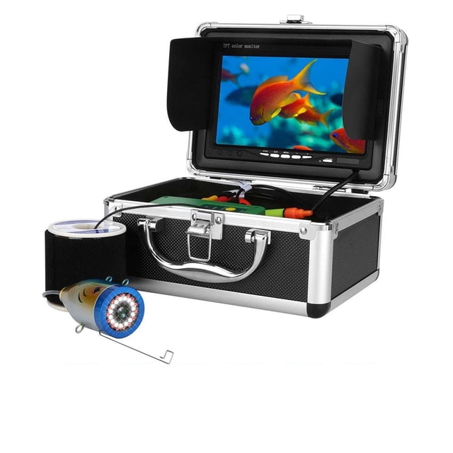 Underwater Fishing Camera 7 Inch 1000TVL Fish Finder Underwater Fishing Camera 15pcs White LEDs + 15pcs Infrared Lamp For Ice/Sea Fish Camera ,Night Vision & Waterproof Design