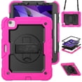 thumbnail image 1 of XYX For iPad Air 5th/4th Generation 10.9 inch 2022/2020 Case, 360 Rotating Shockproof Cover with Stand, Screen Protector, Shoulder Strap, Rose, 1 of 7