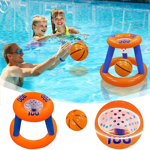 Outdoor Toys Pool Basketball Stand Set for Water Games Ideal for Competitive Shooting Summer Featuring Inflatable Stand for Outdoor Use