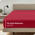 thumbnail image 4 of Bare Home Lot de 2 Draps-Housses - Premium 1800 Collection - Ultra Doux - Poche Profonde - Simple TG, Rouge, 4 of 7