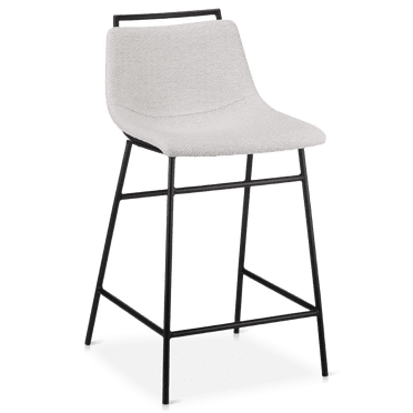Bouclair Oatmeal Fabric and Metal Counter Stool