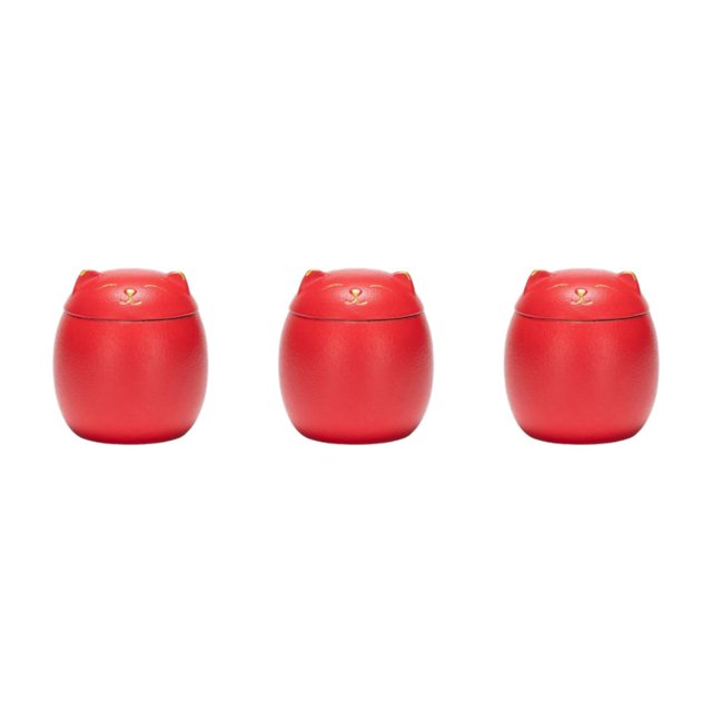 mmirethe Ceramic Canisters For Clutter-free And Organized Home Sturdy And Durable red 500ml 3Set