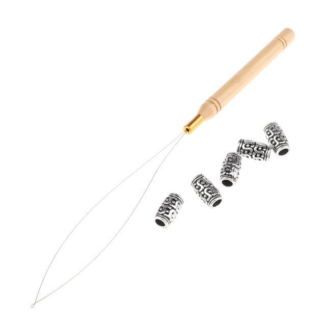 fastboy 5 Pcs Perles de Tressage de Cheveux Outil d'Extension de Cheveux + Décoration Crochet Tirage 2 1Set