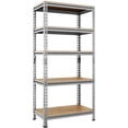 thumbnail image 1 of Yaheetech 5 Tiers Storage Shelf Metal Frame Organizer Rack 330LB Capacity for Each Tier, Light Gray, 1 of 8