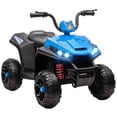 thumbnail image 1 of Qaba 12V Kids ATV with Four Wheels Spring Suspension, Blue, 1 of 9