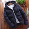 thumbnail image 2 of Kcodviy Manteau le Plus Chaud pour Homme Automne et Hiver Uni à Fermeture Éclair à Capuche Ample Long Manteau en Duvet pour Homme Manteau d'Extérieur Haut Chemisier, 2 of 3