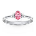thumbnail image 2 of Birthstone Oval Ring with Shoulder Accents - Pink Tourmaline (October), 2 of 5