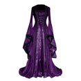 thumbnail image 1 of 2025 Robe pour Femmes Style Rétro Vêtements Anime Couleur Unie Manches Trompette Vêtements pour Adolescentes S Long, 1 of 5
