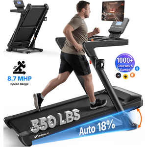 MERACH Pliage tapisserie avec 18% Auto Incline, tapis roulant 3.5HP avec ceinture large, 350lbs Capacité, contrôle de l'application
