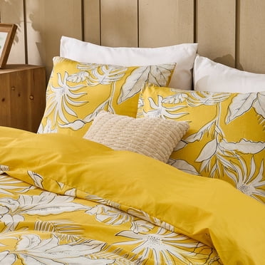 Gogreen Luxury King Duvet Cover Floral, Soft & Breathable 100% Cotton 3 Pieces King Bedding Sets, Pattern King Comfy Duvet Cover, with Zipper Closure