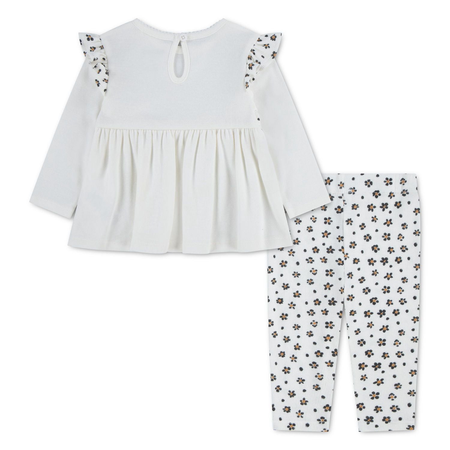 Ensemble de 2 pièces Huggies pour Bébé Fille: Chandail Coupe Babydoll à Manches Longues et Leggings