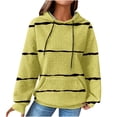 thumbnail image 2 of EGNMCR Sweat à Capuche à Manches Longues pour Femmes, Imprimé Rayé, avec Poches, Automne, 2 of 6