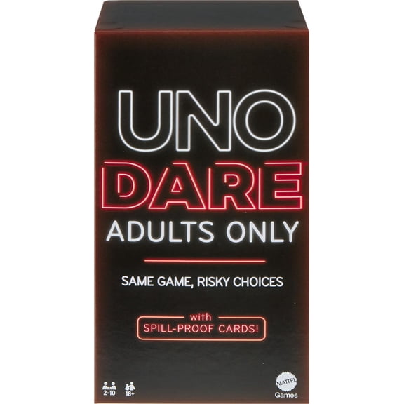 Jeu de cartes ​UNO Dare Adults Only pour soirées de jeux, déplacements, camping et fêtes - Exclusivité Walmart