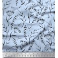 thumbnail image 1 of Soimoi Blue Rayon Fabric Flower Leaves Print Fabric by the Yard 42 Inch Wide, 1 of 3