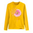 thumbnail image 3 of Fridja Haut Décontracté pour Femmes contre le Cancer du Sein à Manches Longues Col Rond Chandail en Molleton Chandail Blouse, 3 of 4