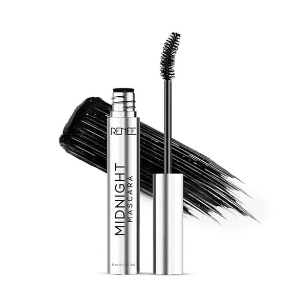 RENEE Mascara de Minuit à Formule Longue Durée, Volumise, Allonge et Nourrit, Infusé de Vitamine E, 8 ml
