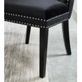 thumbnail image 2 of Ensemble de deux chaises d'appoint modernes en velours et bois massif – noires, 2 of 7