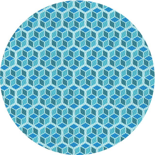 Ahgly Company Tapis Rond Lavable en Machine Intérieur Transitionnel Turquoise Foncé Vert, 3 Pieds Rond