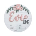 thumbnail image 1 of Birth Announcement Plaque Engraved Ornamental Cute Baby Name Reveal Sign Keepsake for Photo Props, 1 of 12