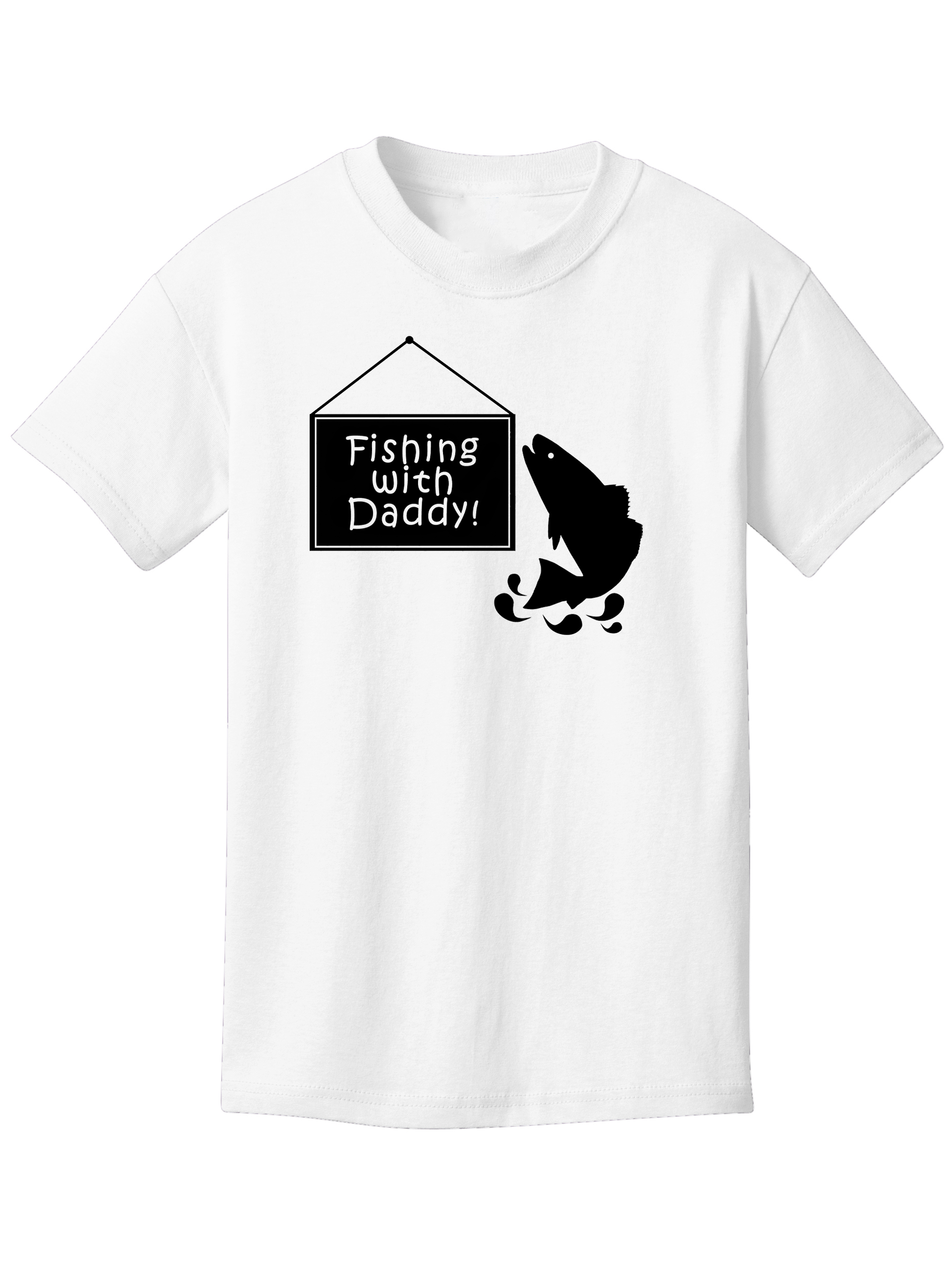Gravity Trading Fishing with Daddy Youth Cotton Tee - White - Small