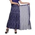 thumbnail image 2 of Moomaya Jupe Longue Imprimée pour Femmes Style Portefeuille Grande Taille Jupe Maxi à 3 Niveaux, 2 of 6