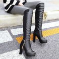 thumbnail image 1 of LSLJS Bottes à Talons Hauts à Bout Pointu pour Femmes Longues Extensibles Aguichant Hauteur Genou à Enfiler Bottes Automne Météo Chaussures d'Hiver, 1 of 7