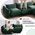 thumbnail image 3 of The Magic Home Convertible Modular L-Shaped Chenille Sectional Sofa Sofas, Green, 3 of 12
