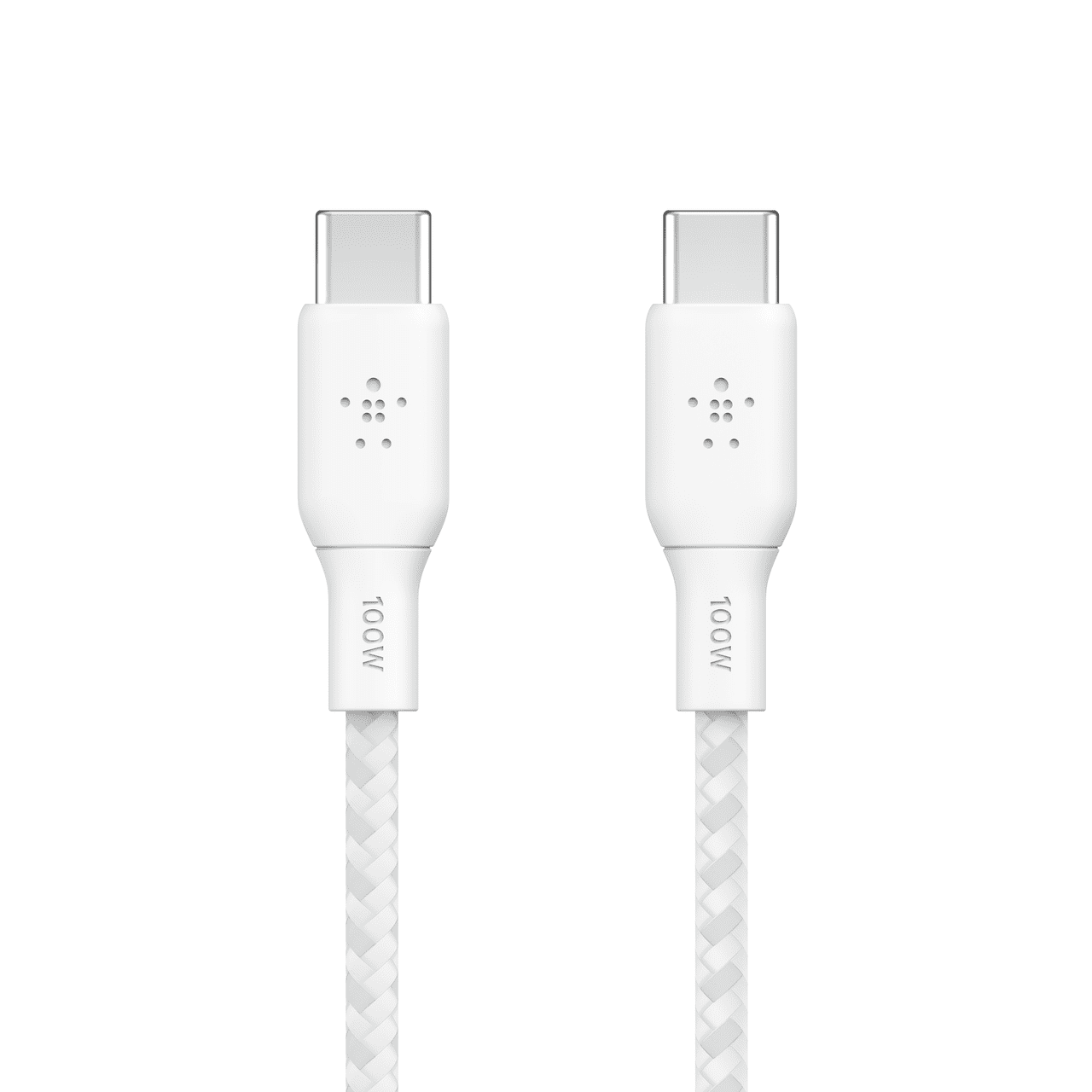 Belkin USB-C to USB-C Cable, BoostCharge Braided Power Cable (3M/9.8ft), Fast Charging Cable w/ 100W Power Delivery, USB-IF Certified for iPhone 16, MacBook, Chromebook, Galaxy & More - White