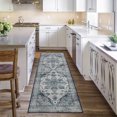 thumbnail image 2 of HOMERRY 2' x 6' Runner Rug Machine Washable Kitchen Runner Mat Vintage Area Rug Persian Distressed Runner Rug for Bedroom Living Room Entryway, Blue, 2 of 5