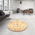 thumbnail image 3 of Ahgly Company Indoor Square Abstract Sun Yellow Oriental Area Rugs, 7' Square, 3 of 6
