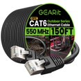 thumbnail image 1 of GEARit Cat6 Outdoor Ethernet Cable (150ft) 23AWG Pure Copper, FTP, LLDPE, Waterproof, Direct Burial, In-Ground, UV Resistant, POE, Network, LAN, Inte, 1 of 8