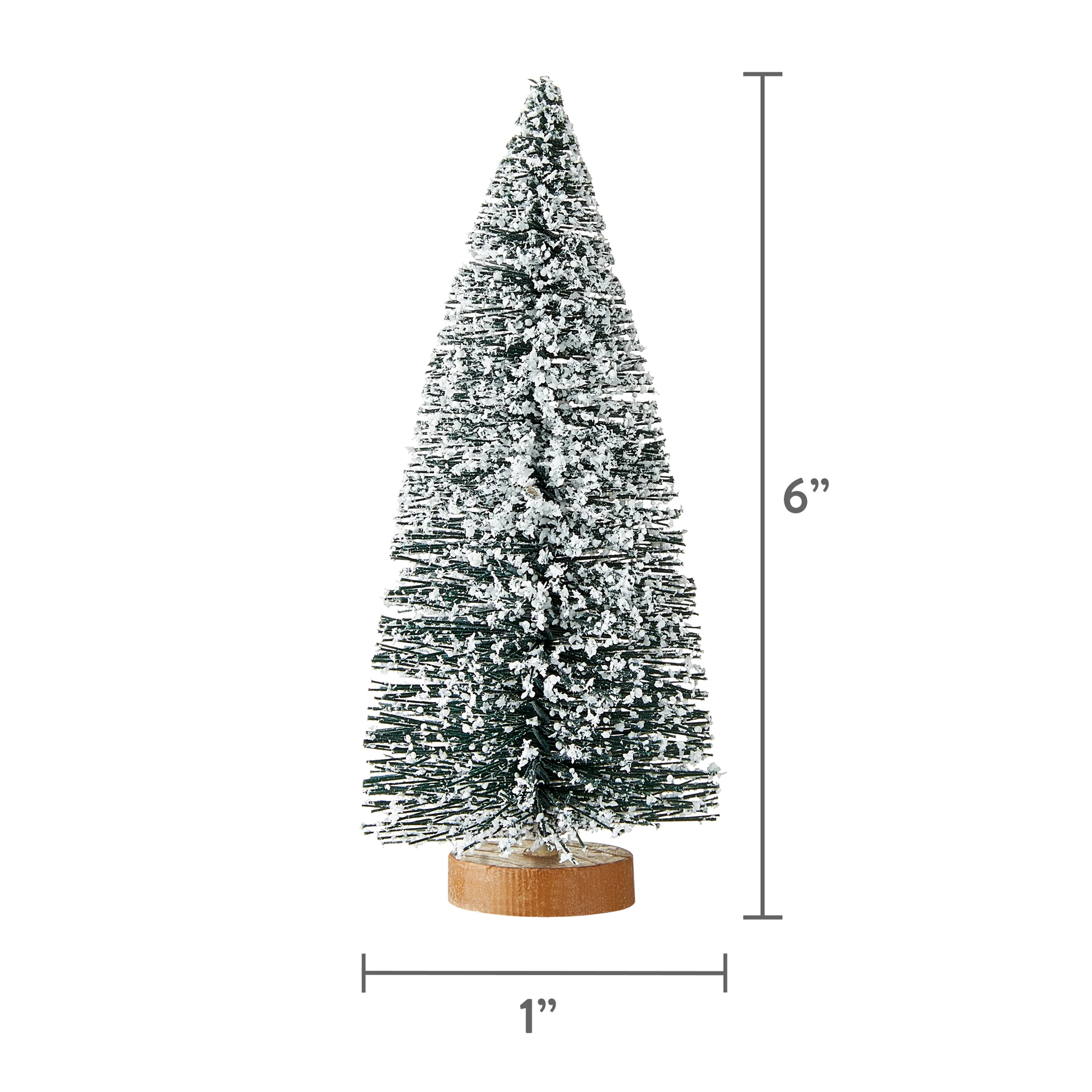 Christmas Indoor Decorative Plastic Village Pine Tree, Snow Cover, 6 Inch Height, by Holiday Time