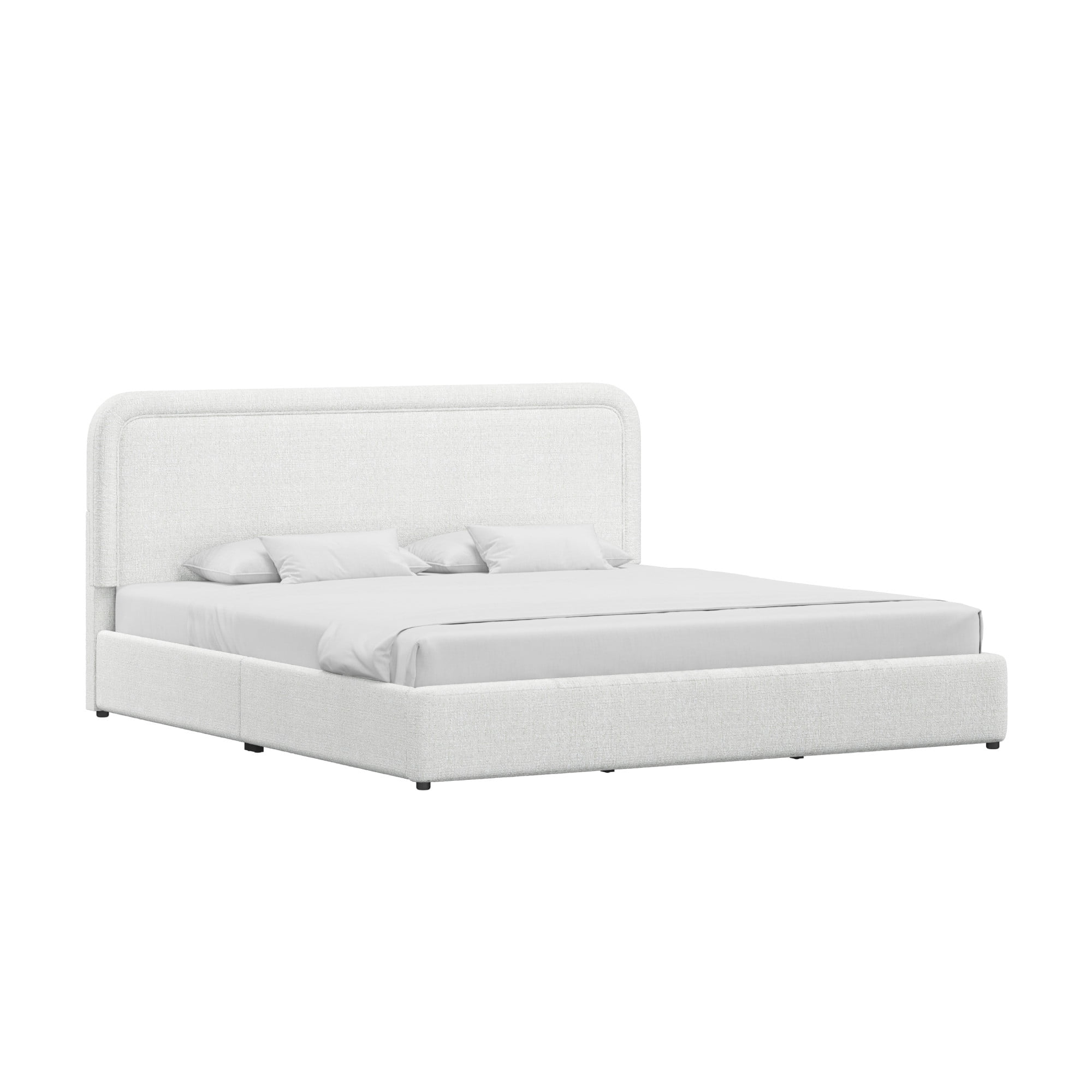Lit plateforme double Juliet en tissu bouclé – Better Homes & Gardens, couleur ivoire