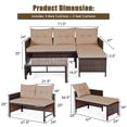 thumbnail image 2 of Costway 3PCS Patio Wicker Rattan Sofa Set Outdoor Sectional Conversation Set Garden Lawn, 2 of 9