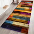 thumbnail image 1 of 3D Color Wooden Board Bath Mats and Rugs, Flannel Fabric Non Slip Rubber Backing Bathroom Rug Decorative Floor Mat Washable Runner Area Rug, 1 of 5