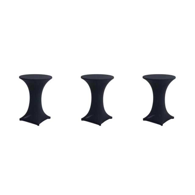 Wweixi Easy Care Stretch Round Tablecloth Stain-resistant And Versatile black 3Set