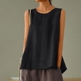 thumbnail image 2 of AherBiu Camisoles pour Femmes Décontractées à Col Rond, Couleur Unie, Sans Manches, Coupe Ample, Fente Latérale, Fluides, Camis, Chemises, Hauts, 2 of 6