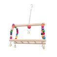 thumbnail image 1 of Colorful Parrot Bird Swing Wood Beads Hanging Bridge Toy Funny Birds Playing Swing, 1 of 8