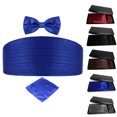 thumbnail image 2 of Bangcool Noeud Papillon pour Homme Mode Couleur Unie Noeud Papillon Formel avec Pochette Carrée et Anneau d'Été, 2 of 8